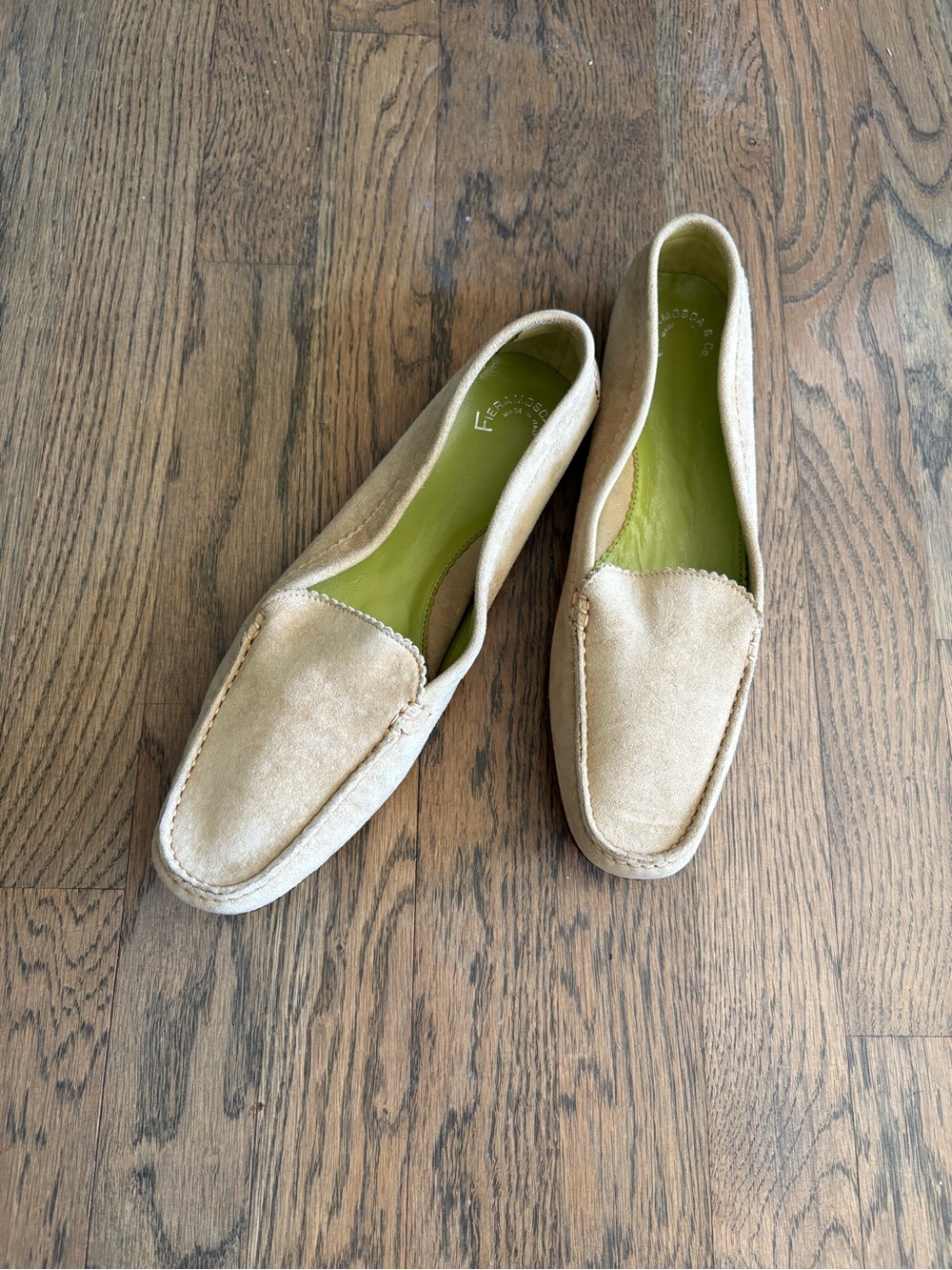 FIERAMOSCA| Women’s Suede Loafers in Light Beige - Classic Slip-On Comfort